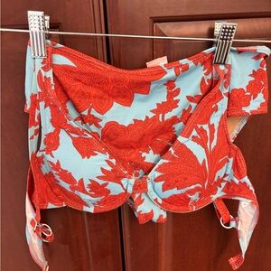 Red and Blue Floral Bikini Set